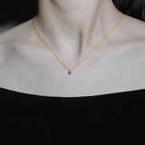 (サファイア/gold-silver) birth pinky necklace【9月誕生石】