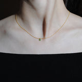 (エメラルド/gold-silver) birth pinky necklace【5月誕生石】