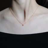 (アメジスト/gold-silver) birth pinky necklace【2月誕生石】