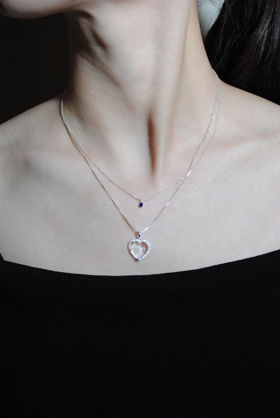 (クリスタル/silver) heart 4 u necklace