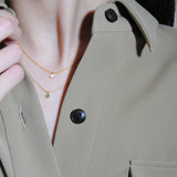 (エメラルド/gold-silver) birth pinky necklace【5月誕生石】