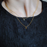 (エチオピアンオパール/gold-silver) birth pinky necklace【10月誕生石】