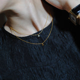 (エチオピアンオパール/gold-silver) birth pinky necklace【10月誕生石】