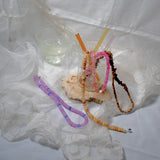 (ピンククオーツ/ストロベリークオーツ) 2way playful rosary necklace #001