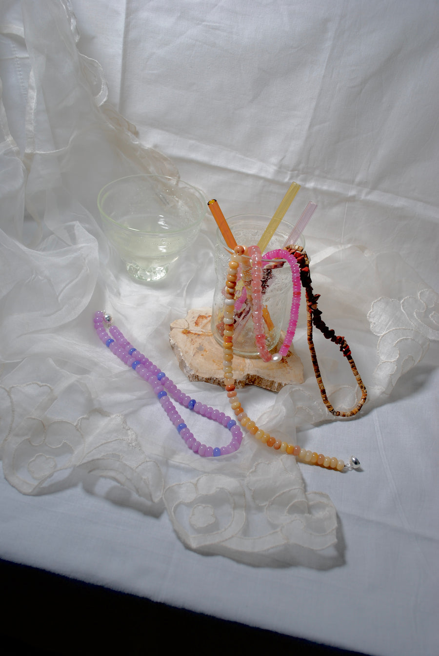 (オーストラリアンオパール/ホワイトアゲート) 2way playful rosary necklace #002