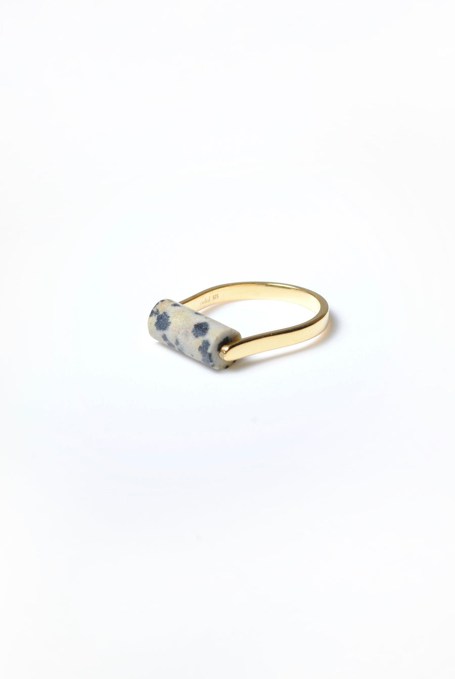 (ダルメシアンジャスパー/gold) rolling ring