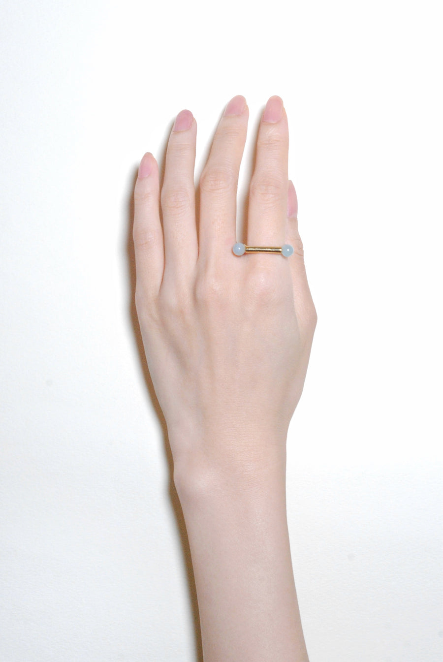 (ミルキーアクアマリン/gold) baton  ring