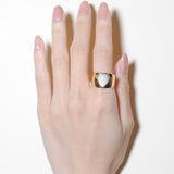 (マザーオブパール/gold) long heart rough ring