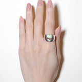 (レモンクリソプレーズ/silver) long heart rough ring