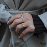 (レモンクオーツ/gold) rolling ring