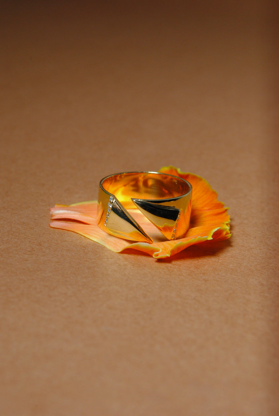 (モアサナイト/gold) origami ring