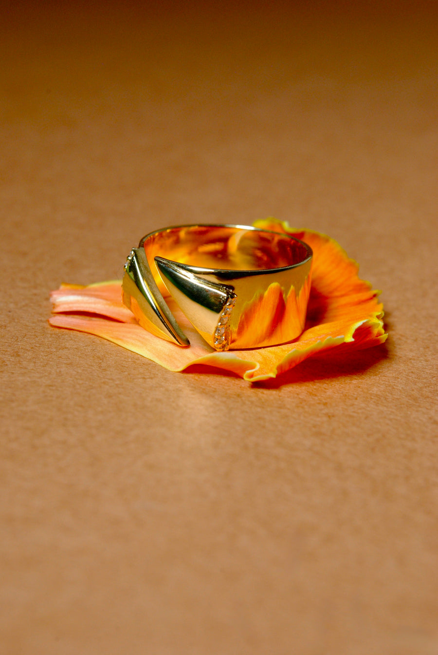 (モアサナイト/gold) origami ring