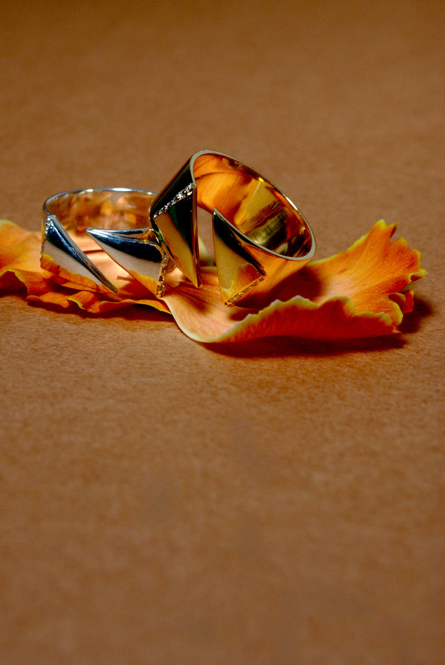 (モアサナイト/gold) origami ring