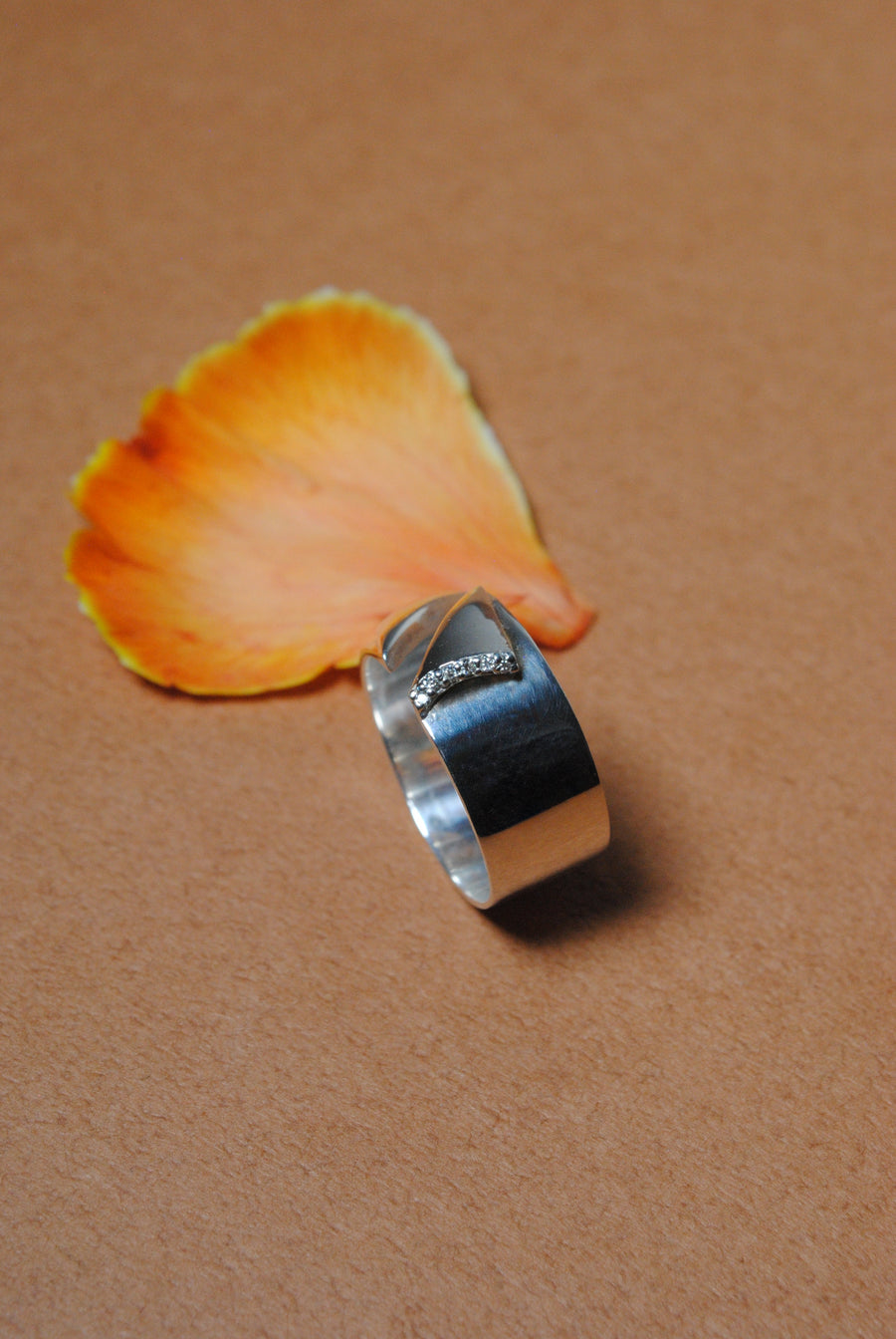 (モアサナイト/silver) origami ring