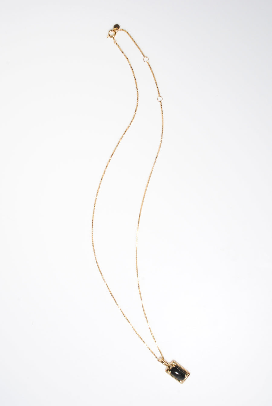 (ブラックジャスパー/gold) rope around-rect- necklace