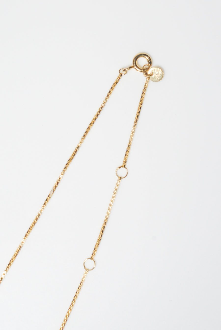 (ラブラドライト/gold) rope around-circle- necklace