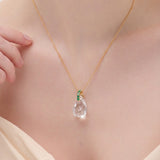 (クリスタル&グリーンオニキス/gold) asatsuyu necklace