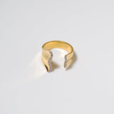 (モアサナイト/gold) curvy form pave ring