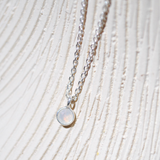 (エチオピアンオパール/gold-silver) birth pinky necklace【10月誕生石】