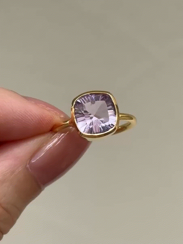(ピンクアメジスト/gold) corn cave cushion ring