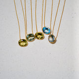 ゴールデングリーン(gold)：oval flower necklace