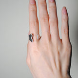 (モアサナイト/silver) curvy form pave ring