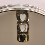 (ブラックオニキス/silver) long heart rough ring