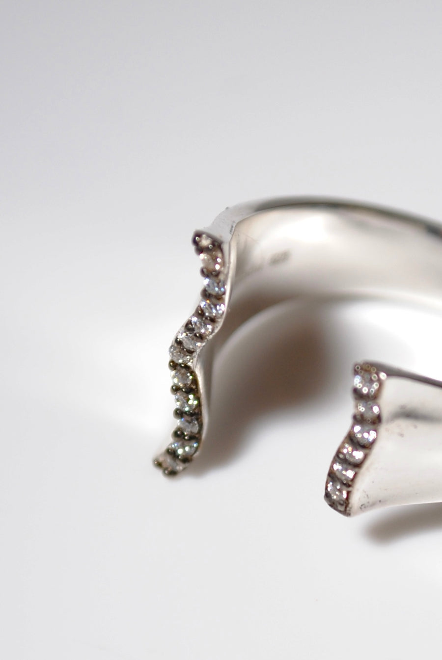 (モアサナイト/silver) curvy form pave ring