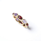 (ブラックオニキス&アメジスト&ガーネット /gold) oval horizon CAB eternity ring