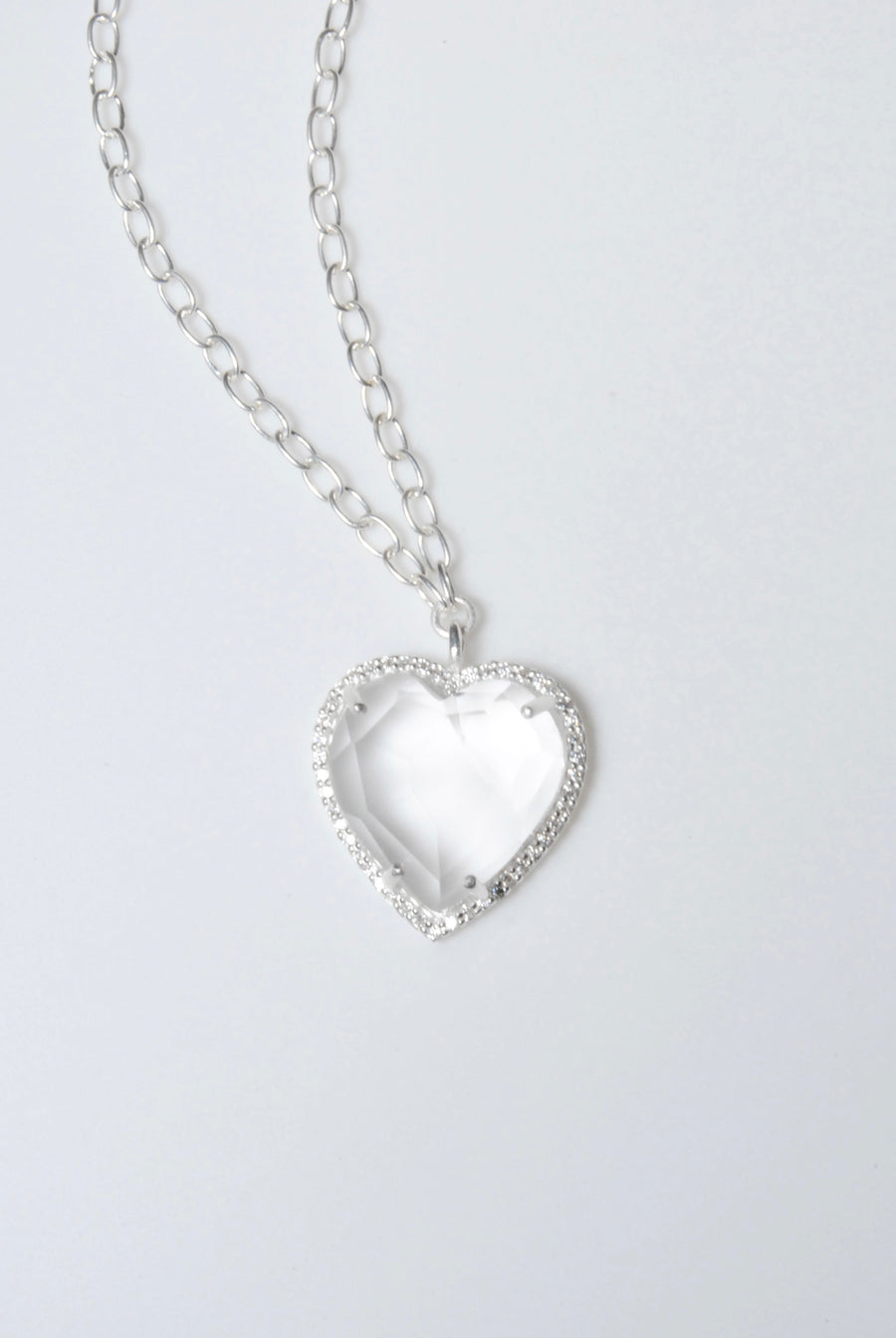 (クリスタル/silver) heart 4 u necklace
