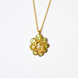 (ペリドット&レモンクオーツ/gold) garden bloom necklace
