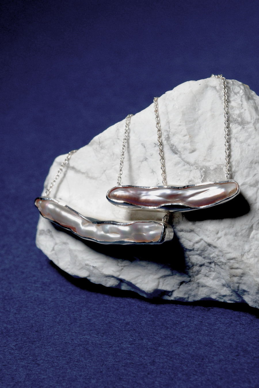 (ロングパール/silver) flute necklace