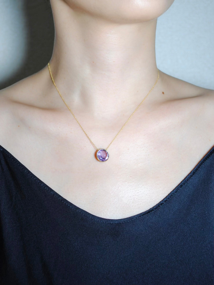 (ピンクアメジスト/gold) star inside necklace