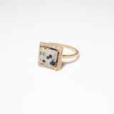 (ダルメシアン/gold) frame pave ring