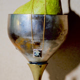 (Dalmatian Jasper/Gold) Frame Pave Necklace