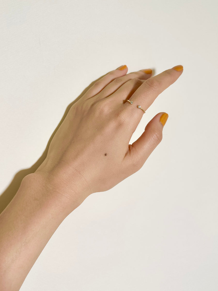(モアサナイト/ gold：silver)  starry gap ring