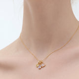(ピンクアメジスト&ローズクオーツ&レモンクオーツ/gold) posy charm necklace