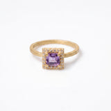 (ラベンダーアメジスト/gold) mini frame pave ring