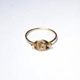 【予約商品】(モアサナイト/gold_silver) ABC plate ring