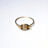 【予約商品】(モアサナイト/gold_silver) ABC plate ring