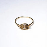 【予約商品】(モアサナイト/gold_silver) ABC plate ring