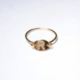 【予約商品】(モアサナイト/gold_silver) ABC plate ring