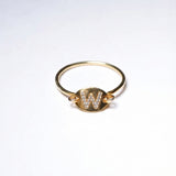 【予約商品】(モアサナイト/gold_silver) ABC plate ring