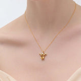 (シトリン&モアサナイト/gold) garden bee necklace