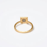 (ダルメシアンジャスパー/gold) mini frame pave ring