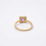 (ラベンダーアメジスト/gold) mini frame pave ring