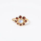 (ガーネット&レインボームーンストーン/gold) garden bloom ring