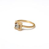 (ダルメシアンジャスパー/gold) mini frame pave ring