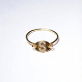 【予約商品】(モアサナイト/gold_silver) ABC plate ring