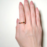 (ブラックオニキス&アメジスト&ガーネット /gold) oval horizon CAB eternity ring